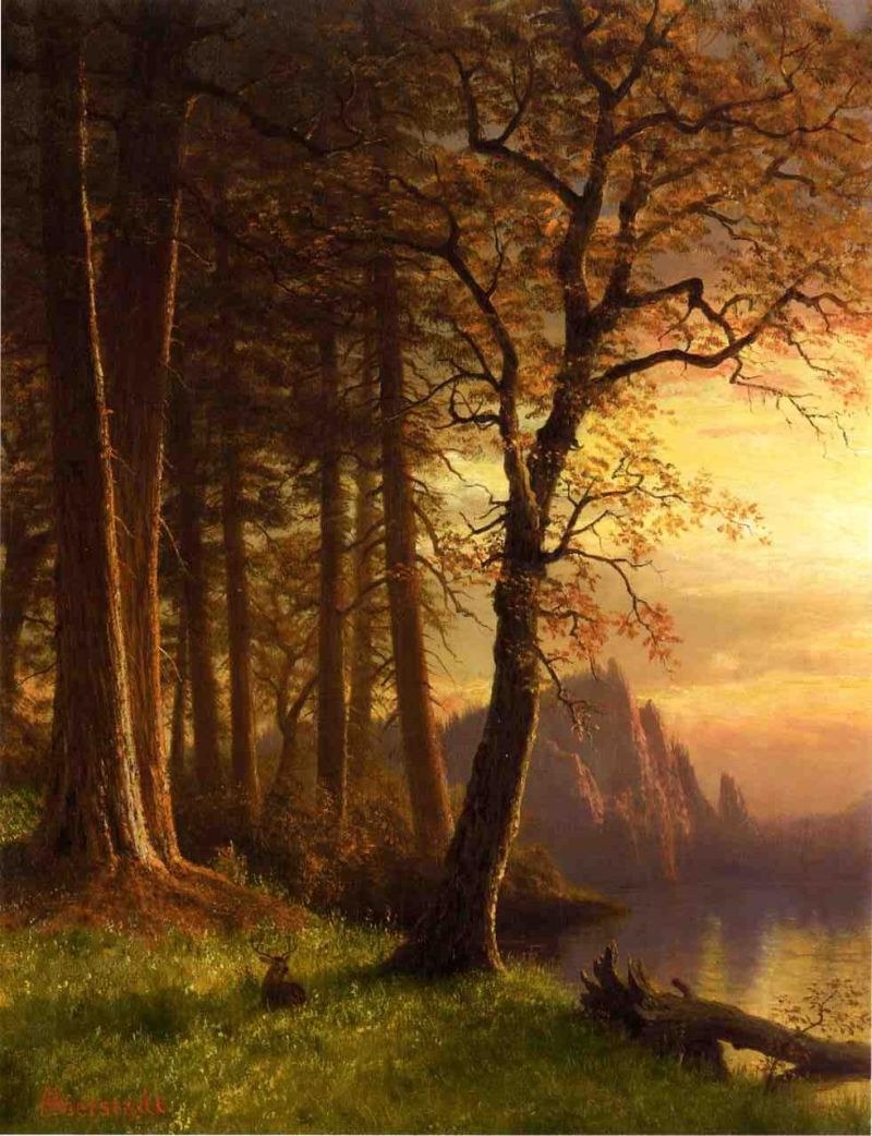 Albert Bierstadt Sunset in California, Yosemite